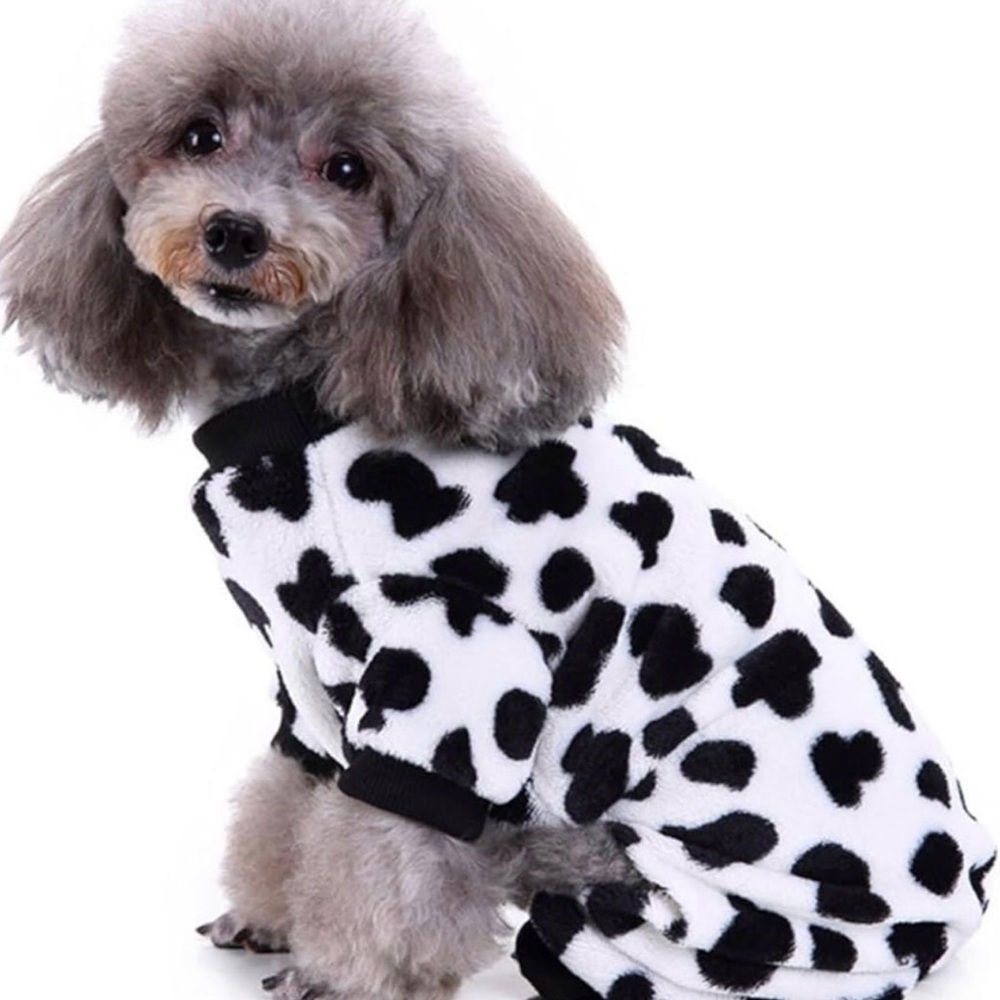 Fleece Cow Print Dog or Cat Pajamas / Costume sz S